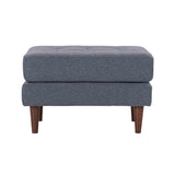 Cave Navy Tweed Ottoman