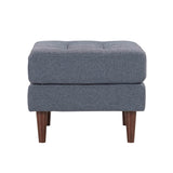 Cave Navy Tweed Ottoman