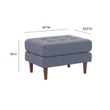 Cave Navy Tweed Ottoman