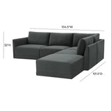 Willow Charcoal Modular RAF Sectional