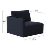 Willow Navy LAF Corner Chair