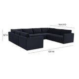 Willow Navy Modular Large U Sectional