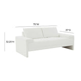 TOV Furniture Maeve Pearl Loveseat White 75.2"W x 37.1"D x 32.25"H