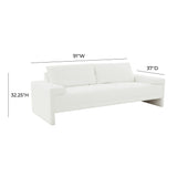 TOV Furniture Maeve Pearl Sofa White 91"W x 37.1"D x 32.25"H