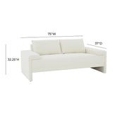 TOV Furniture Maeve Boucle Loveseat Cream 75.2"W x 37.1"D x 32.25"H