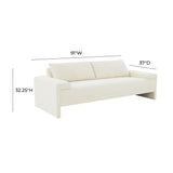 TOV Furniture Maeve Boucle Sofa Cream 91"W x 37.1"D x 32.25"H