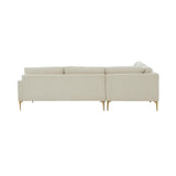 TOV Furniture Serena Velvet L-Sectional Cream 