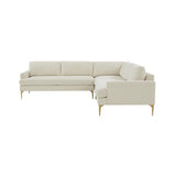 TOV Furniture Serena Velvet L-Sectional Cream 