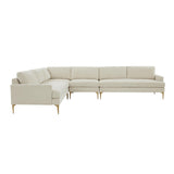 TOV Furniture Serena Cream Velvet Large L-Sectional  