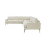 TOV Furniture Serena Cream Velvet Large L-Sectional  