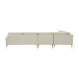 TOV Furniture Serena Cream Velvet Large L-Sectional  