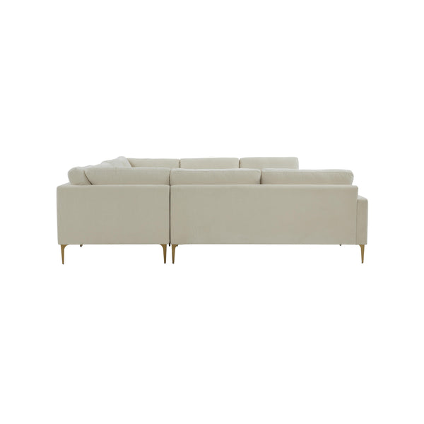TOV Furniture Serena Velvet U-Sectional Cream 