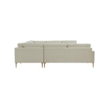 TOV Furniture Serena Velvet U-Sectional Cream 