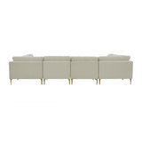 TOV Furniture Serena Velvet U-Sectional Cream 