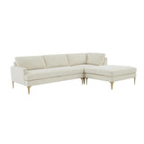 TOV Furniture Serena Velvet RAF Chaise Sectional Cream 