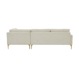 TOV Furniture Serena Velvet RAF Chaise Sectional Cream 