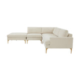 TOV Furniture Serena Velvet Large LAF Chaise Sectional Cream 