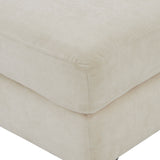 TOV Furniture Serena Velvet Ottoman with Black Legs Cream 