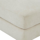 TOV Furniture Serena Velvet Ottoman Cream 39.5"W x 39.5"D x 19.7"H