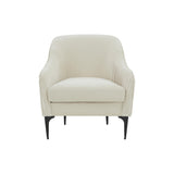 TOV Furniture Serena Velvet Accent Chair with Black Legs Cream 