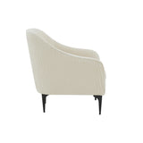 TOV Furniture Serena Velvet Accent Chair with Black Legs Cream 