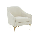 TOV Furniture Serena Velvet Accent Chair Cream 29.92"W x 29.92"D x 31.5"H