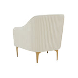 TOV Furniture Serena Velvet Accent Chair Cream 29.92"W x 29.92"D x 31.5"H