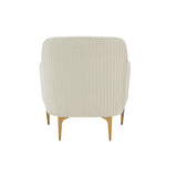 TOV Furniture Serena Velvet Accent Chair Cream 29.92"W x 29.92"D x 31.5"H