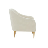 TOV Furniture Serena Velvet Accent Chair Cream 29.92"W x 29.92"D x 31.5"H