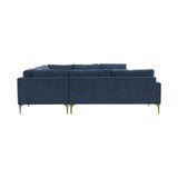 TOV Furniture Serena Velvet U-Sectional Blue 