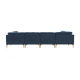 TOV Furniture Serena Velvet U-Sectional Blue 