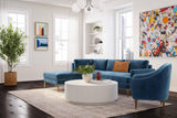 TOV Furniture Serena Velvet LAF Chaise Sectional Blue 
