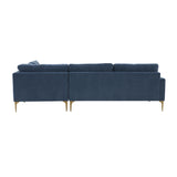 TOV Furniture Serena Velvet Large RAF Chaise Sectional Blue 