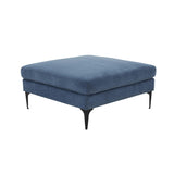 Serena Velvet Ottoman with Black Legs