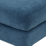 TOV Furniture Serena Velvet Ottoman Blue 39.5"W x 39.5"D x 19.7"H