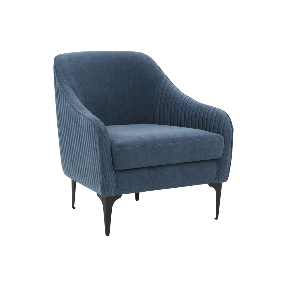 TOV Furniture Serena Velvet Accent Chair with Black Legs Blue 