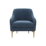 TOV Furniture Serena Velvet Accent Chair Blue 29.92"W x 29.92"D x 31.5"H