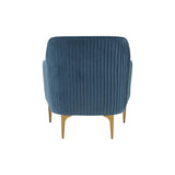 TOV Furniture Serena Velvet Accent Chair Blue 29.92"W x 29.92"D x 31.5"H