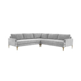 TOV Furniture Serena Gray Velvet L-Sectional Grey 