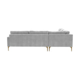 TOV Furniture Serena Gray Velvet L-Sectional Grey 