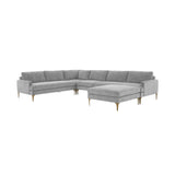 Serena Gray Velvet Large Chaise Sectional