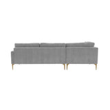 TOV Furniture Serena Gray Velvet LAF Chaise Sectional Grey 