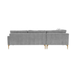 TOV Furniture Serena Gray Velvet Large LAF Chaise Sectional Grey 