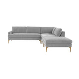 TOV Furniture Serena Gray Velvet Large RAF Chaise Sectional Grey 