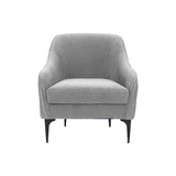 TOV Furniture Serena Gray Velvet Accent Chair with Black Legs Grey 