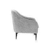 TOV Furniture Serena Gray Velvet Accent Chair with Black Legs Grey 