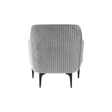 TOV Furniture Serena Gray Velvet Accent Chair with Black Legs Grey 