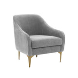 Serena Gray Velvet Accent Chair