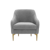 TOV Furniture Serena Gray Velvet Accent Chair Grey 29.92"W x 29.92"D x 31.5"H
