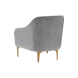 TOV Furniture Serena Gray Velvet Accent Chair Grey 29.92"W x 29.92"D x 31.5"H